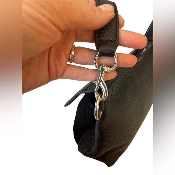 Rebecca Minkoff Keith black pebbled leather suede medium size satchel purse - Picture 6 of 14